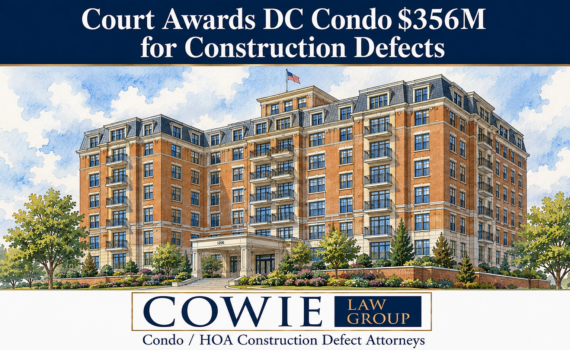 Image of condo building for article entitled: DC Superior Court awards Wardman Tower Condominium $356 million for construction defects, against Developer JBG Smith, by Cowie Law Group, Maryland and Washington DC condominium and HOA construction defect attorneys